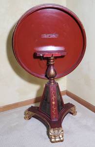 lot 11 image: Beautiful Tilt Top Marquetry Tea Table with Japanese Motifs