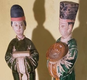 lot 6 image: Pair of Large Terracotta Servants, Ming Era Aesthetic