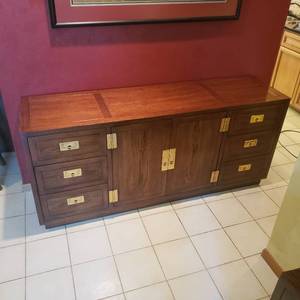 lot 61 image: Gorgeous Campaign Henredon Sideboard Server