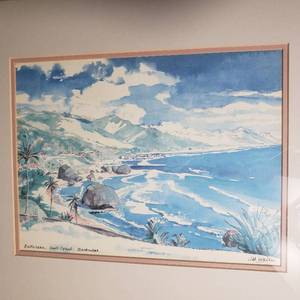 lot 112 image: Jill Walker Bathsheba East Coast Barbados Color Print