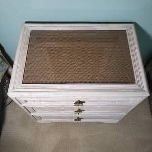 lot 90 image: Ficks Reed Rattan Wicker Nightstand