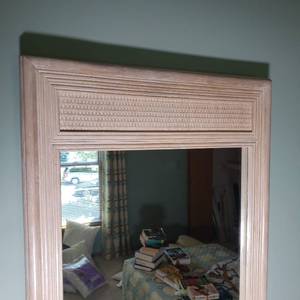 lot 89 image: Ficks Reed Rattan Bedroom Accent Mirror