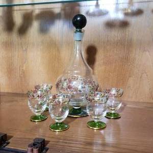 lot 140 image: Delicate Italian Glass Cordial Decanter