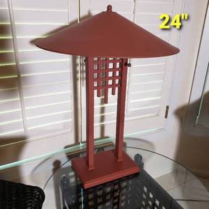 lot 71 image: Chinese Red Matte Postmodern Table Lamp