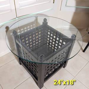 lot 121 image: Traditional Contemporary Basket Side Table