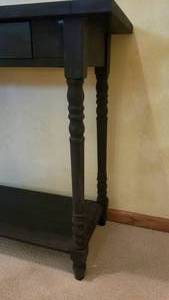 lot 75 image: Matte Black 2 Drawer Console Table