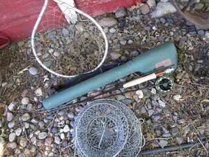 lot 74 image: Cabela Rod, Reel, Case, Net, Basket