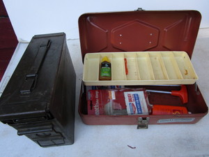 lot 119 image: Ammo Box, Gun Cleaning Supplies