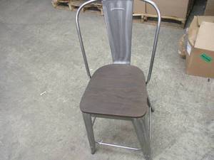 lot 15 image: wood and metal barstool 23 floor t...