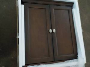 lot 105 image: Home Decorator wall cabinet espress...