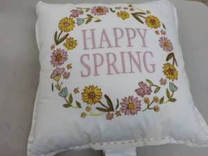 lot 50 image: Happy Spring 18x18 pillow...