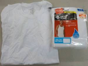 lot 54 image: Hanes size L tagless tanks and T-sh...
