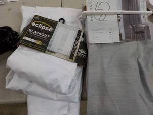 lot 64 image: black out drapes and hangers...