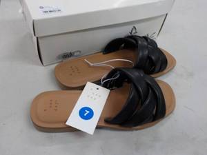 lot 97 image: A New Day Rory black sandals size 7...