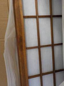 lot 188 image: 3 panel walnut room divider each pa...