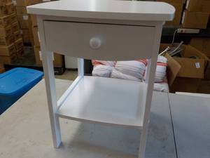 lot 199 image: white night stand with drawer and s...