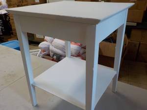 lot 200 image: white painted night stand with shel...