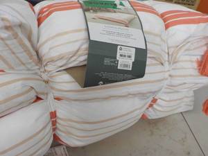 lot 202 image: Threshold lounge pillow coral strip...