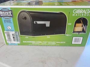 lot 262 image: galvanized steel post mount mailbox...