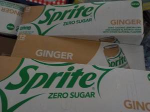 lot 449 image: 3 12 packs Sprite Ginger Zero Sugar...