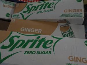 lot 450 image: 3 12 packs Sprite Ginger Zero Sugar...