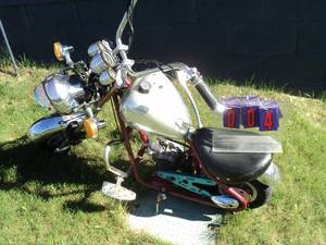 Chopper mini bike. No recoil unable to fully test. Condition unknown. As shown.