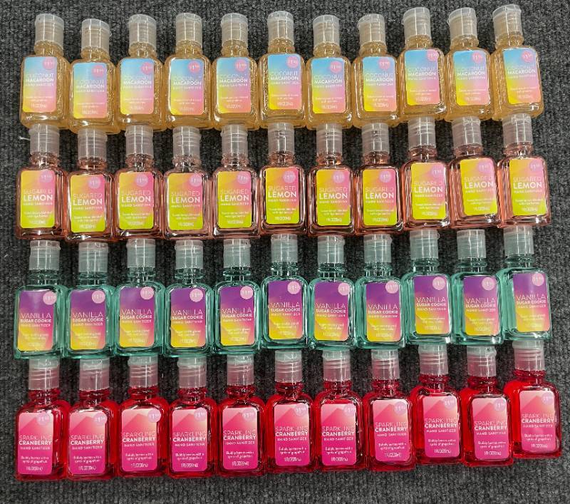 Lot of 40 Various Scented Travel Sized Hand Sanitizer