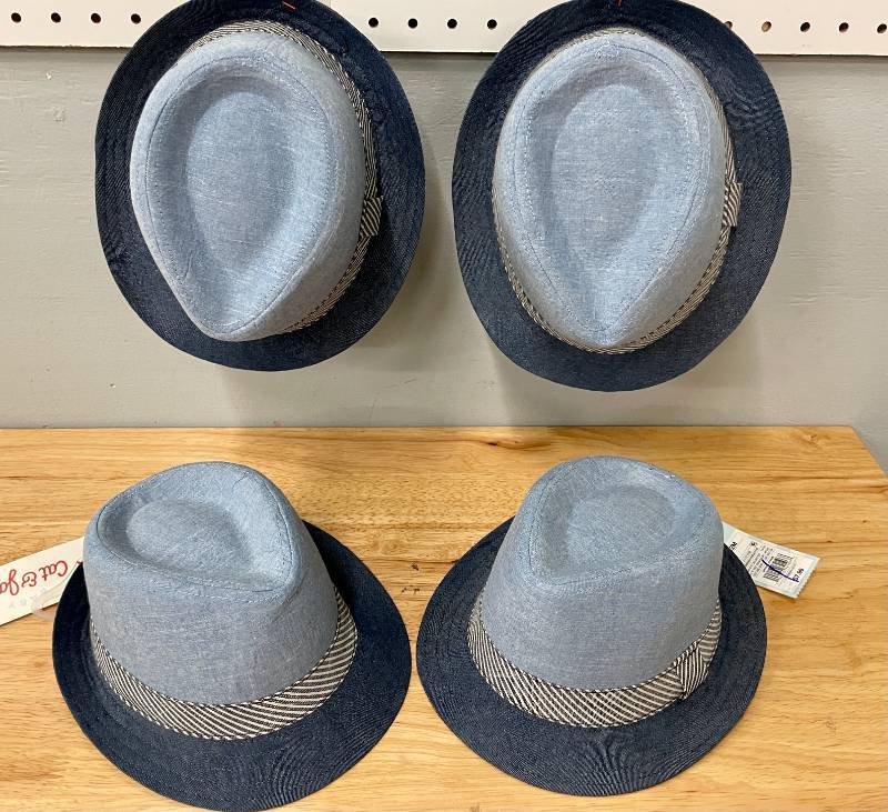 Lot of 4 Boys Blue Fadora Hats&nbsp