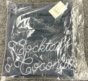 Zoe &amp Liv Womens Cocktails And Coconuts Cropped Sweatshirt Top Shirt Size M.&nbsp&nbsp