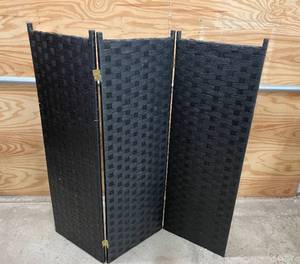 Whicker Room Divider Screen- Black