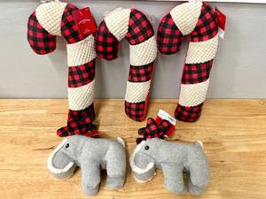 Lot of 5 Christmas Plush Dog Toys