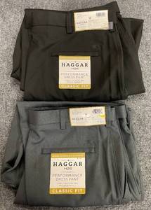 Lot of 2 Haggar 38x29 Mens Performance Dress Pants