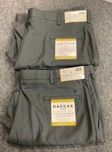 Lot of 2 Haggar 44x30 Mens Performance Dress Pants