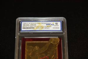 lot 49 image: 1996-97 Skybox EX 2000 Credentials Michael Jordan Metallic Red WCG 10