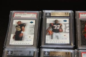 lot 75 image: Graded Football Card Rookie Lot  8 Cards