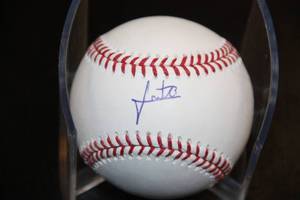 lot 99 image: Minnesota Twins Gilberto Celestino Sweet Spot Autograph Baseball