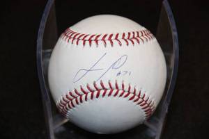 lot 102 image: Minnesota Twins Lewis Thorpe Sweet Spot Autograph Baseball