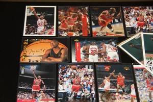 lot 129 image: Michael Jordan Basketball & Baseball Card Lot  34 Cards