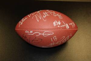 lot 143 image: Minnesota Vikings Multi Signed Football