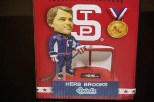 lot 146 image: St. Paul Saints Team USA Hockey Herb Brooks Statue Figurine w Box