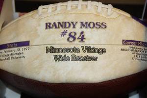 lot 154 image: Minnesota Vikings Randy Moss Commemorative Football