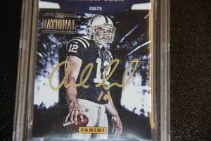 lot 5 image: 2013 National Convention Art Collection Andrew Luck Auto BGS 9