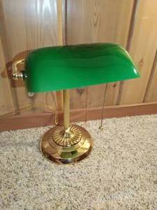 Brass And Glass Desk Lamp