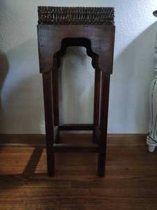 Wicker and Wood Plant Stand