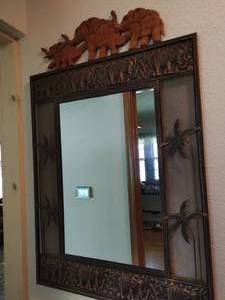 Elephant Mirror and Wood Dcor