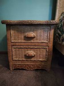 Pair of Wicker Nightstands