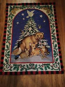 Christmas animal area rug