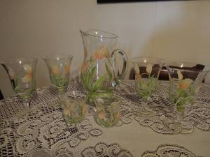 Princess House pitcher and glassware