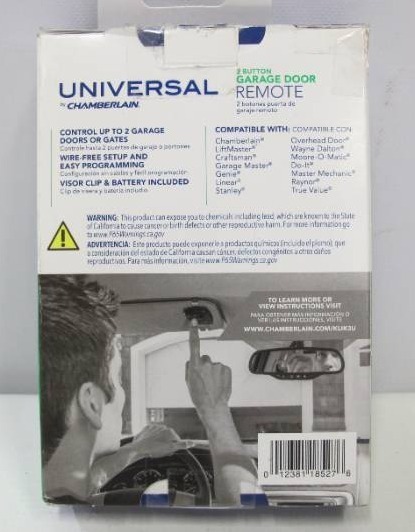 lot 595 image: Chamberlain Universal Clicker Black Garage Door Remote Control