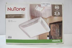lot 519 image: NuTone HB80RL 80 CFM 2.5 Sone Ventilation Fan with Light